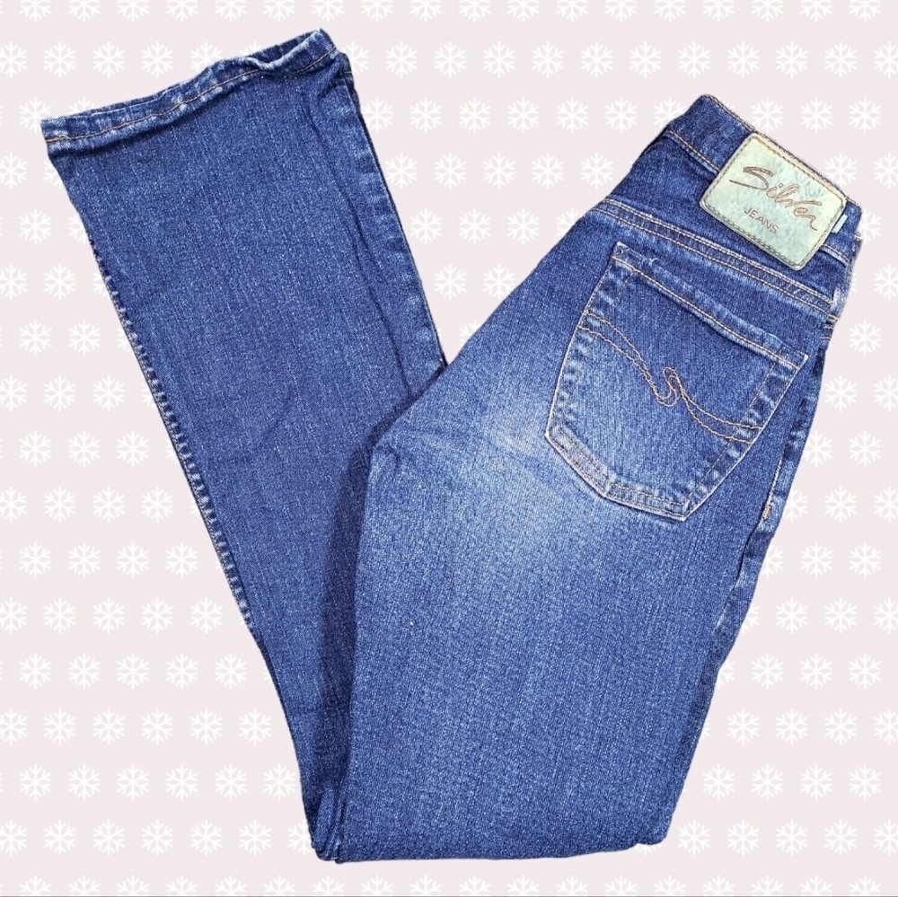 Silver Women's Jeans Size 26 Slim-fit Bootcut Mid-rise Medium Wash Denim